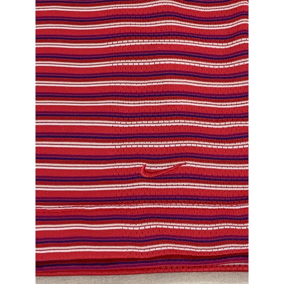 Nike Golf Polo Women's Size M Shirt Short Sleeve Striped Dri-Fit Red Swoosh - Picture 6 of 6